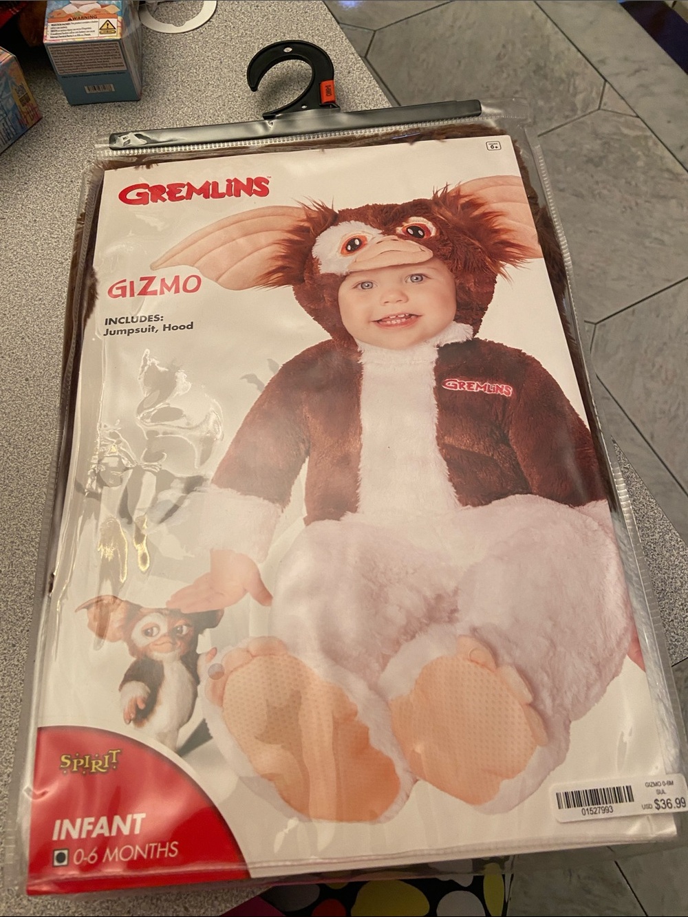 Spirit Gizmo Infant Plush Costume - Brown & White - Picture 2 of 4